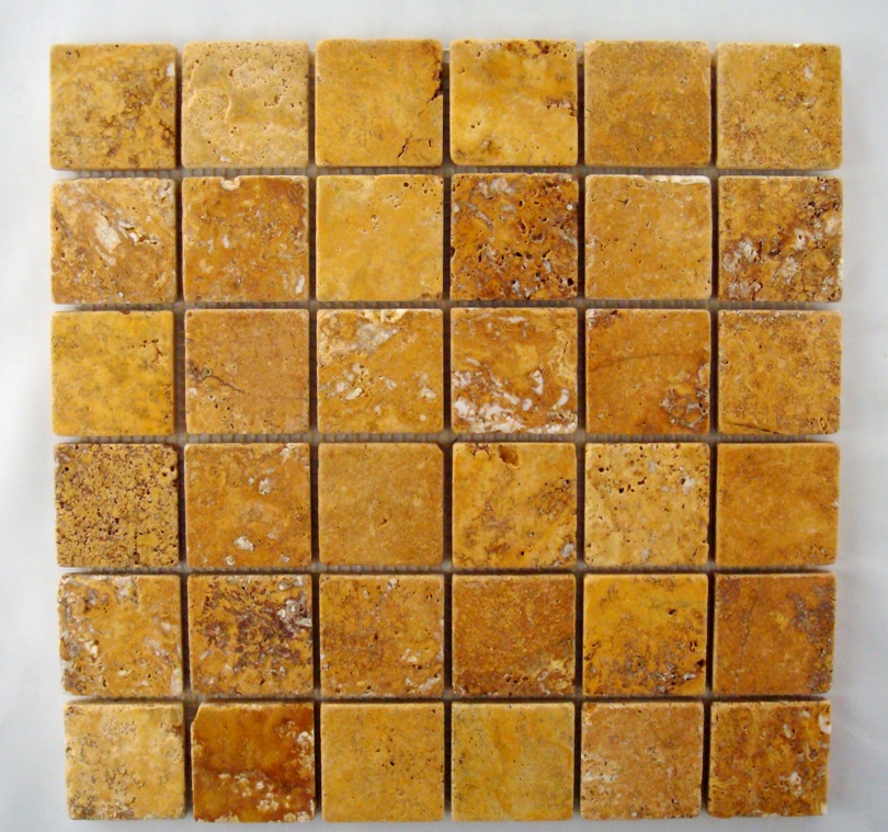 Size: 2 x 2,
Color: Exotic Gold,
Finish: Tumbled